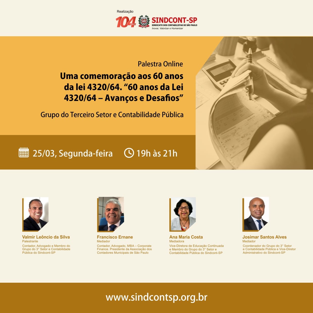 Palestra Online - 60 anos da Lei 4320/64 - Avanços e Desafios