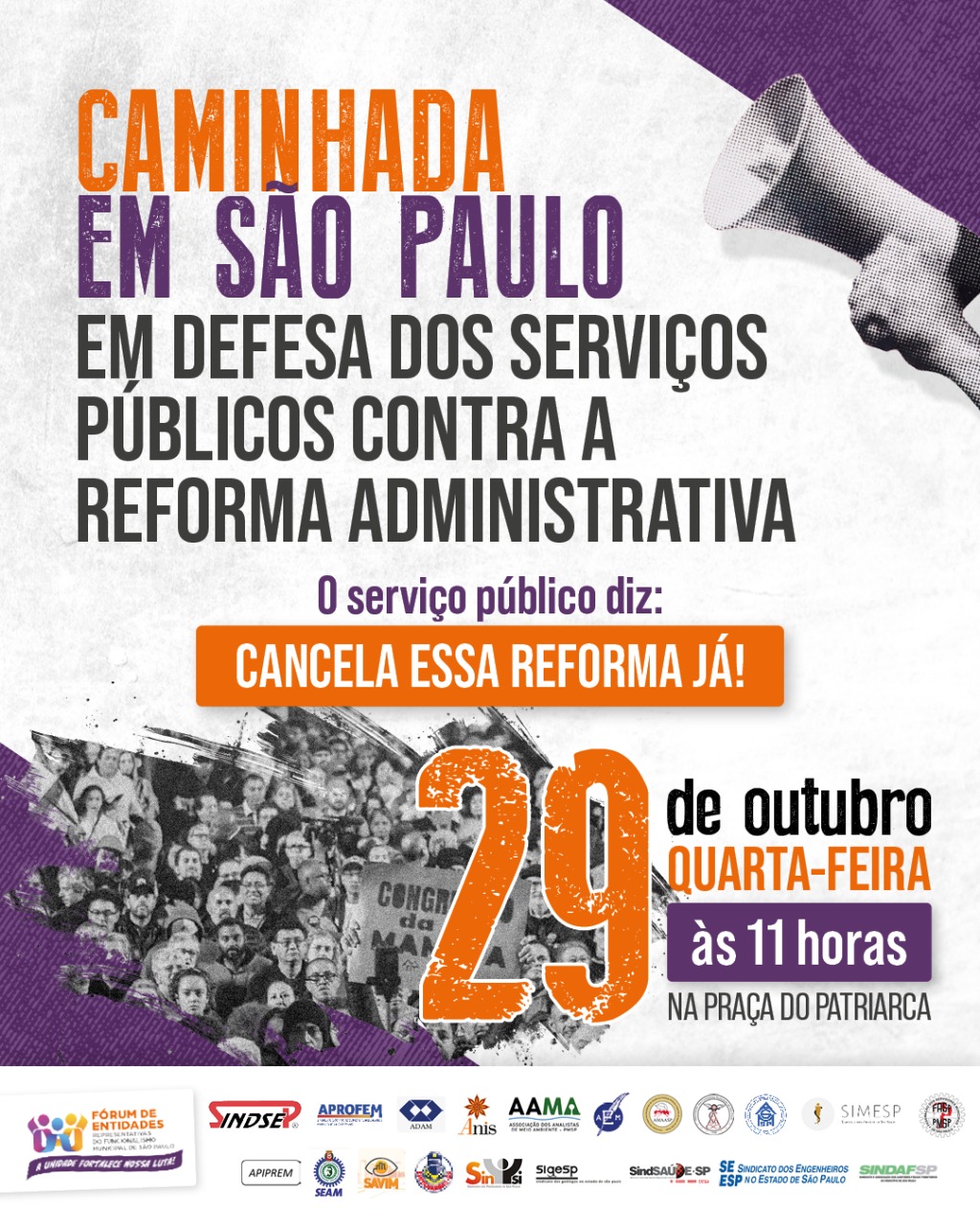 Caminhada em São Paulo em Defesa dos Serviços Públicos Contra a Reforma Administrativa